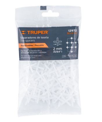 BOLSA CON 200 SEPARADORES DE 2MM DE LOSETAS, TRUPER 12972 *