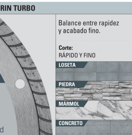 DISCO DE DIAMANTE DE 4-1/2'' X 2.2 MM RIN TURBO, TRUPER 12980 *