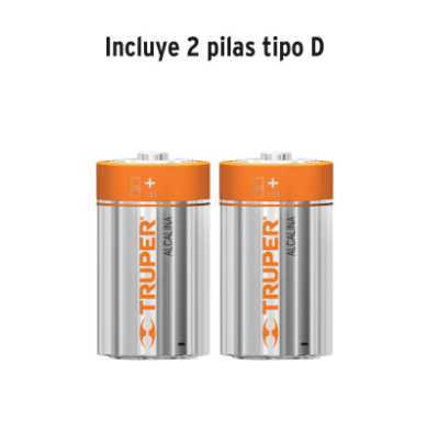 LINTERNA PLÀSTICA 1 LED 180 LM CON 2 PILAS D, TRUPER 13019 *