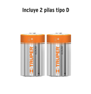 LINTERNA PLÀSTICA 1 LED 180 LM CON 2 PILAS D, TRUPER 13019 P