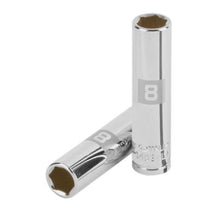 Cargar imagen en el visor de la galería, DADO LARGO DE 8MM, 6 PUNTAS, CUADRO 1/4, TRUPER 13202 N
