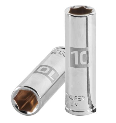 DADO LARGO DE 10MM, 6 PUNTAS, CUADRO 1/4'' TRUPER 13204 *