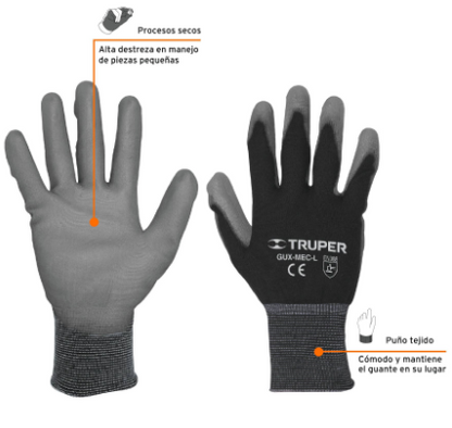 GUANTES DE NYLON RECUBIERTOS DE POLIURETANO, CHICOS 13290 *