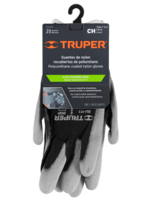 GUANTES DE NYLON RECUBIERTOS DE POLIURETANO, CHICOS 13290 *