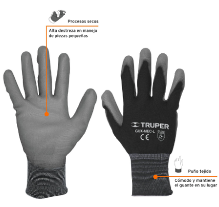 GUANTES DE NYLON RECUBIETOS DE POLIURETANO, MEDIANOS 13291 *