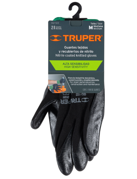 GUANTES DE NYLON RECUBIERTOS DE NITRICO, M, TRUPER 13294 *