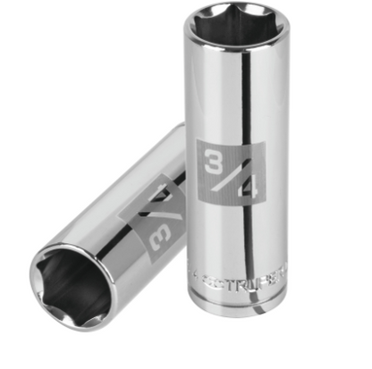 DADO LARGO DE 3/4'', 6 PUNTAS, CUADRO 1/2'', TRUPER 13329 P