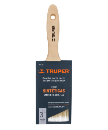 BROCHA CERDAS SINTÈTICAS 3'' CORTE RECTO, MANGO DE MADERA 13346 *