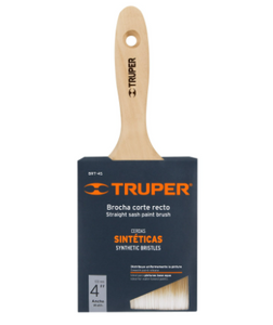 BROCHA CERDA SINTÉTICAS 4'' CORTE RECTO, MANGO DE MADERA 13347 P
