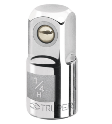 ADAPTADOR PARA MATRACA DE CUADRO 1/4'' A CUADRO 3/8'', TRUPER 13417 P