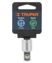 Cargar imagen en el visor de la galería, ADAPTADOR PARA MATRACA DE CUADRO 3/8&#39;&#39; A CUADRO 1/2&#39;&#39;, TRUPER 13420 P
