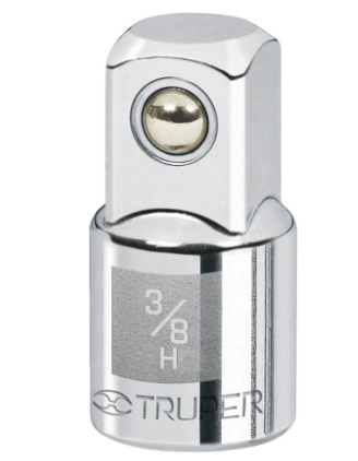 ADAPTADOR PARA MATRACA DE CUADRO 3/8'' A CUADRO 1/2'', TRUPER 13420 *