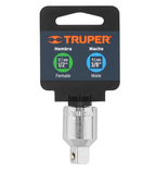 ADAPTADOR PARA MATRACA DE CUADRO 1/2'', CUADRO 3/8'', TRUPER 13422 *