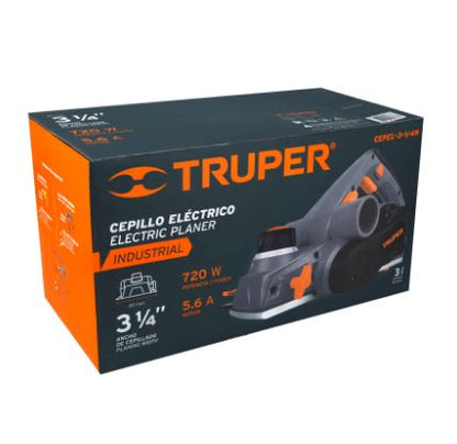 CEPILLO ELÉCTRICO 3-1/4'' 720 W, INDUSTRIAL, TRUPER 13442 N