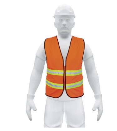 CHALECO DE SEGURIDAD NARANJA ALTA VISIBILIDAD CON CIERRE 13473 *