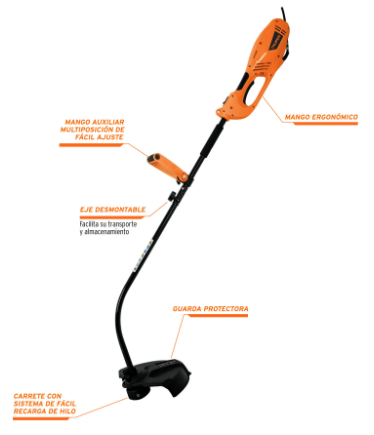 DESBROZADORA ELÉCTRICA 1000 W MANGO 'D', 14' DE CORTE 13521 N