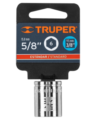 DADO DE 5/8', 6 PUNTAS, CUADRO 3/8', TRUPER 13611 N