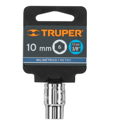 DADO DE 10 MM, 6 PUNTAS, CUADRO 3/8', TRUPER 13674 *