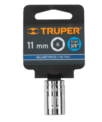 DADO DE 11 MM, 6 PUNTAS, CUADRO 3/8', TRUPER 13675 *