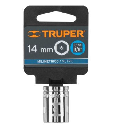 DADO DE 14 MM, 6 PUNTAS, CUADRO 3/8'', TRUPER 13678 *