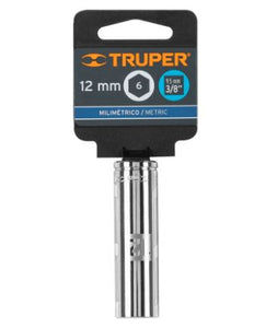 DADO LARGO DE 12MM, 6 PUNTAS, CUADRO 3/8'', TRUPER 13772 N
