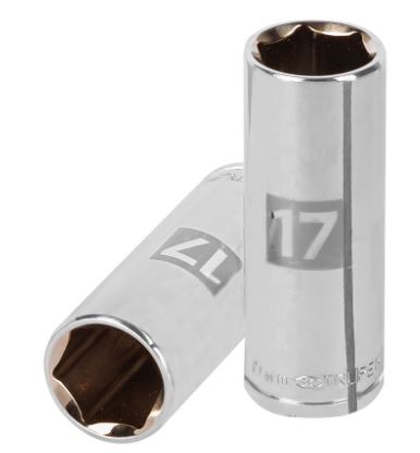 DADO LARGO DE 17MM, 6 PUNTAS, CUADRO 3/8'', TRUPER 13777 *