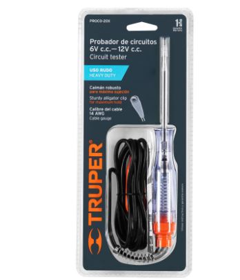 PROBADOR DE CIRCUITOS 20CM DE CORRIENTE DIRECTA C/CAÍMAN 13985 P