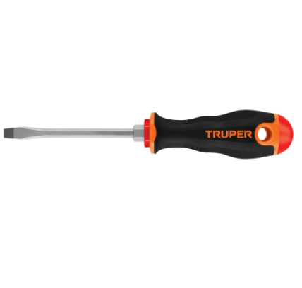 DESARMADOR PLANO 1/4'' X 4'' MANGO COMFORT GRIP, TRUPER 13998 P
