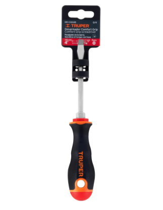 DESARMADOR PLANO 1/4'' X 4'' MANGO COMFORT GRIP, TRUPER 13998 P