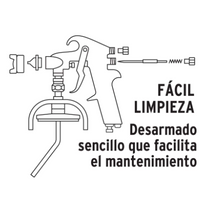Cargar imagen en el visor de la galería, PISTOLA P/PINTAR SUCCIÓN HVHP, VASO ALUM, 1.8MM, 3 PERILLAS 14085 N
