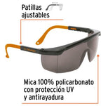 LENTES DE SEGURIDAD AJUSTABLES GRISES, TRUPER CLASSIC 14213 *