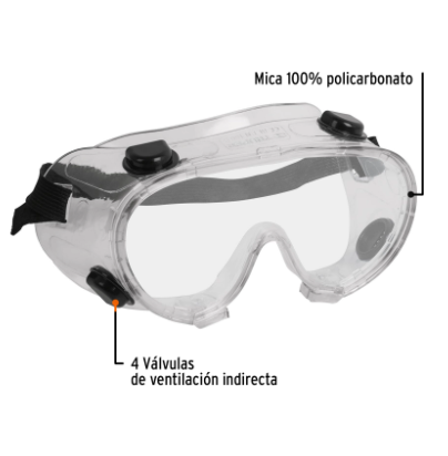GOGGLES DE SEGURIDAD CON VÀLVULAS DE VENTILACIÒN INDIRECTA 14220 *