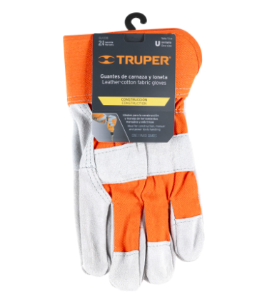 GUANTES DE CARNAZA Y LONETA, UNITALLA, TRUPER 14245 *