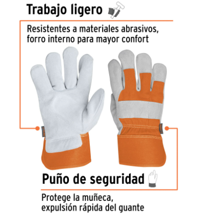GUANTES DE CARNAZA Y LONETA, UNITALLA, TRUPER 14245 *