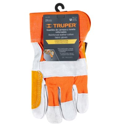GUANTES DE CARNAZA Y LONETA, CON REFUERZO, UNITALLA, TRUPER 14246 *