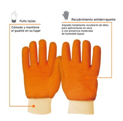 GUANTES DE ALGODÓN RECUBRIMIENTO DE LATEX, UNITALLA, TRUPER 14248 P
