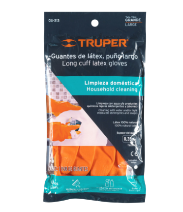 GUANTES DE LÀTEX PARA LIMPIEZA, GRANDES TRUPER 14263 *