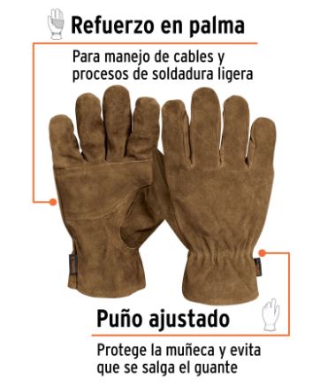 GUANTES DE CARNAZA PREMIUN PARA ELECTRICISTA, TRUPER 14289 P