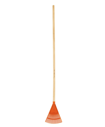 ESCOBA PLÀSTICA RÌGIDA PARA JARDÌN, 15 DIENTES, MANGO 48'' 14345 *L