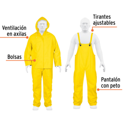CONJUNTO IMPERMEABLE DOPLE CAPA, TALLA G, TRUPER 14419 P