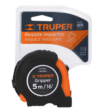 FLEXÓMETRO GRIPPER, CONTRA IMPACTO, 5M, CINTA 19MM 14578 *