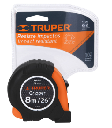 FLEXÓMETRO GRIPPER, CONTRA IMPACTO, 8 M CINTA 25MM 14579 *