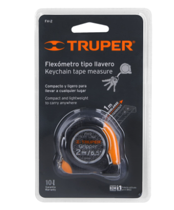 FLEXÒMETRO GRIPPER DE 2M TIPO LLAVERO, CINTA 13MM, TRUPER 14602 *