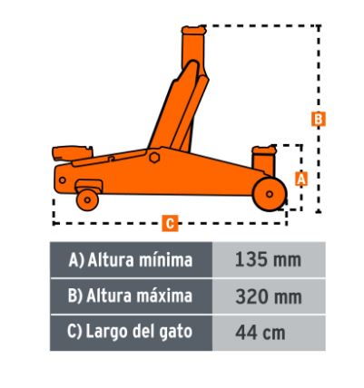 GATO DE PÁTIN 2 TON DE 30 MOVIMIENTOS CON MALETÍN, TRUPER 14804 *