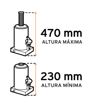 GATO HIDRÀULICO DE BOTELLA, 8 TON, TRUPER 14816 N