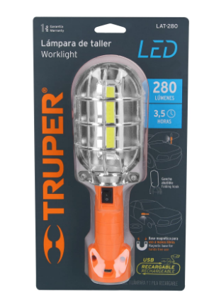 LÁMPARA DE TALLER RECARCABLE DE LED, 280 LÚMENES 15143 N