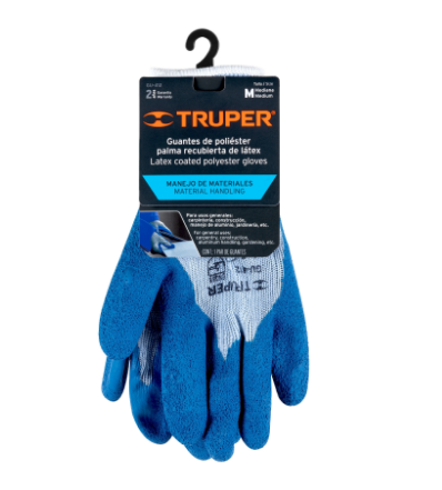 GUANTES DE POLIÉSTER RECUBIERTOS DE LÁTEX, MEDIANOS 15266 *