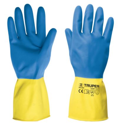 GUANTES DE LÁTEX REFORZADOS PARA LIMPIEZA, MEDIANOS, TRUPER 15268 *