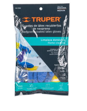 GUANTES DE LÁTEX REFORZADOS PARA LIMPIEZA, MEDIANOS, TRUPER 15268 *