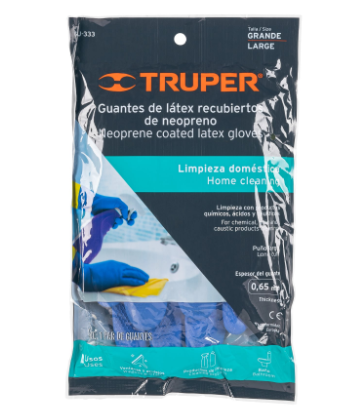 GUANTES DE LÀTEX REFORZADOS PARA LIMPIEZA, GRANDES, TRUPER 15269 *